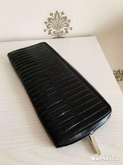 Клатч кожаный чёрный