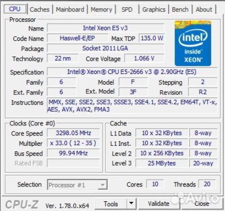 Процессор xeon e5 2666 v3