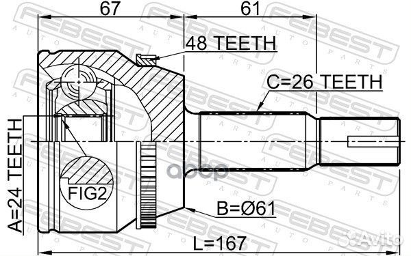 ШРУС toyota camry ACV40,GSV40 2006.01-2011.09 EU