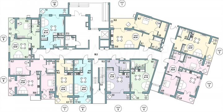 3-к. квартира, 70,9 м², 1/5 эт.