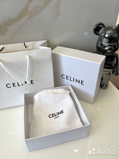 Комбинированный ремень из текстиля и кожи Celine