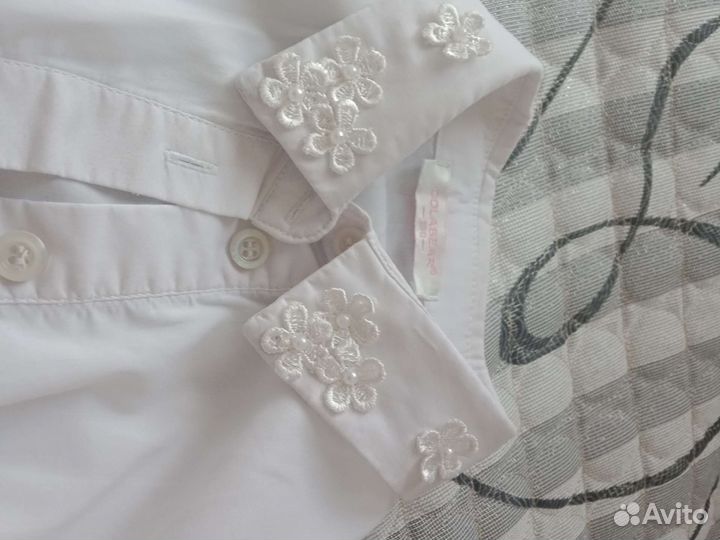 Детская рубашка для девочки 7-8 лет с цветочками