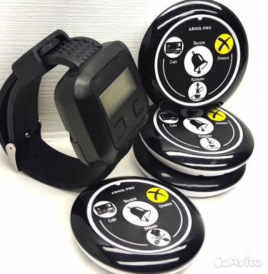 Кнопка вызова официанта и часы-пейджер Эконом