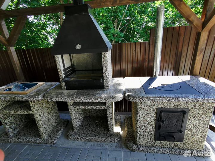 Модульный комплекс барбекю, печь под казан,гриль