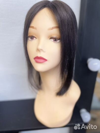 Накладка из натуральных волос с имитацией кожи