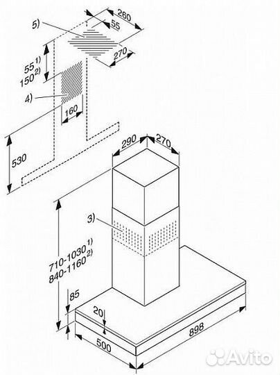 Каминная вытяжка Miele DA 6698 W brws