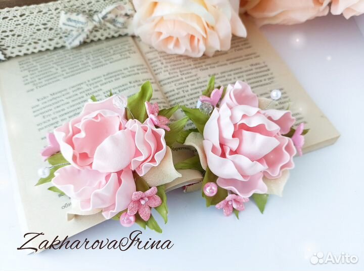 Бантики для волос с цветами