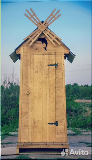 Дачный туалет деревянный прямоугольник юйа 477