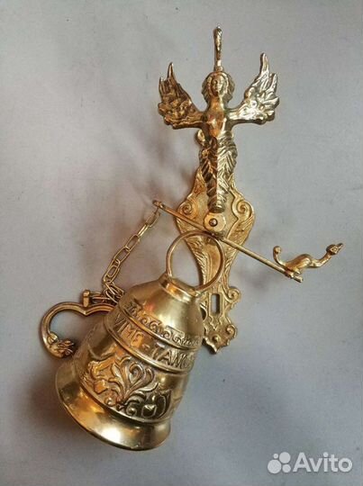 Колокол большой настенный латунь