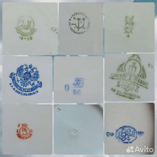 Тарелки обеденные, СССР, ранний СССР, Кузнецов