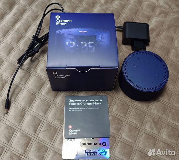 Яндекс Станция Мини с часами с Алисой yandexgpt