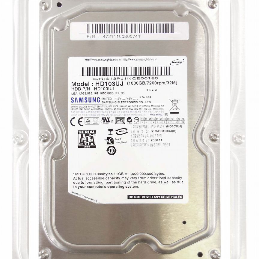 [HD103UJ] Жесткий Диск Samsung 1tb 7200 Sata2 3,5" Hd103uj