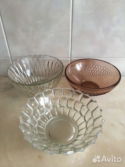 Салатники глубокие стекло СССР