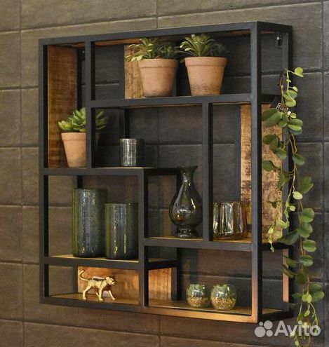 Полки, стеллажи из металла и дерева