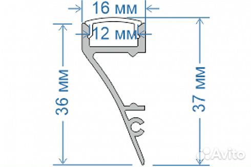 Профиль накладной алюминиевый для стен яна 1636