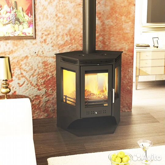 Печь камин Москва 12 с плитой аот-12-01