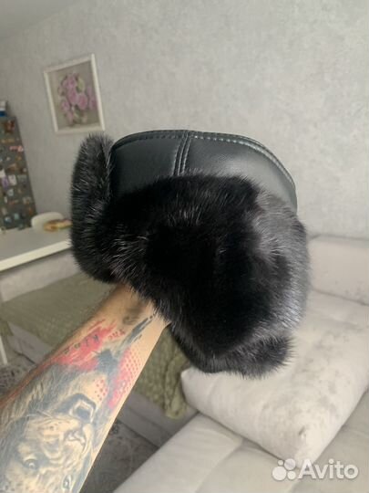 Шапка ушанка норковая мужская