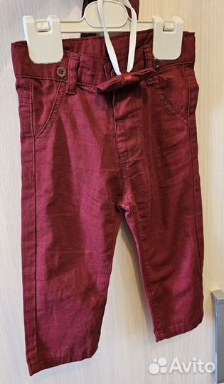 Брюки для мальчика с подтяжками и бабочкой