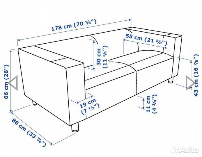 Кожаный диван IKEA