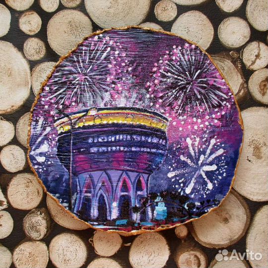 Картина на спиле дерева 