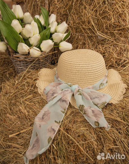 Соломенная шляпа на девочку