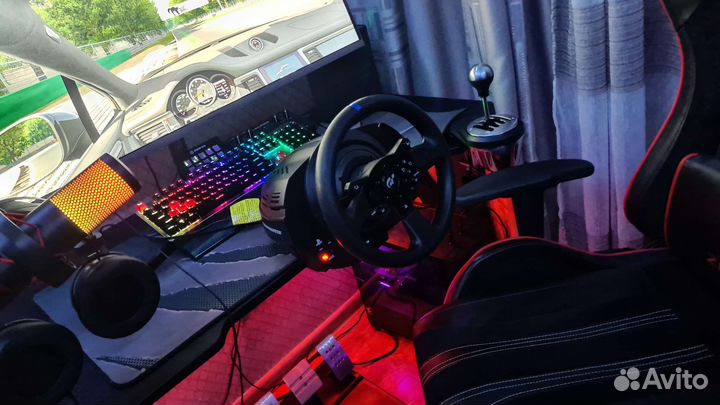 Игровой руль thrustmaster t300rs + коробка передач