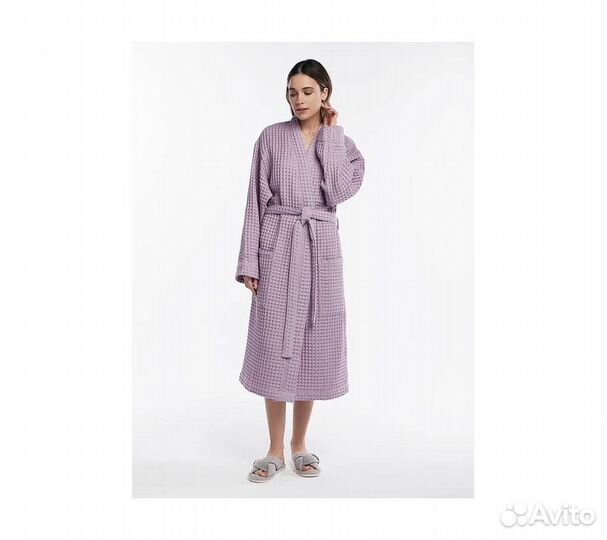 Халат вафельный женский Home One лаванда 44-46
