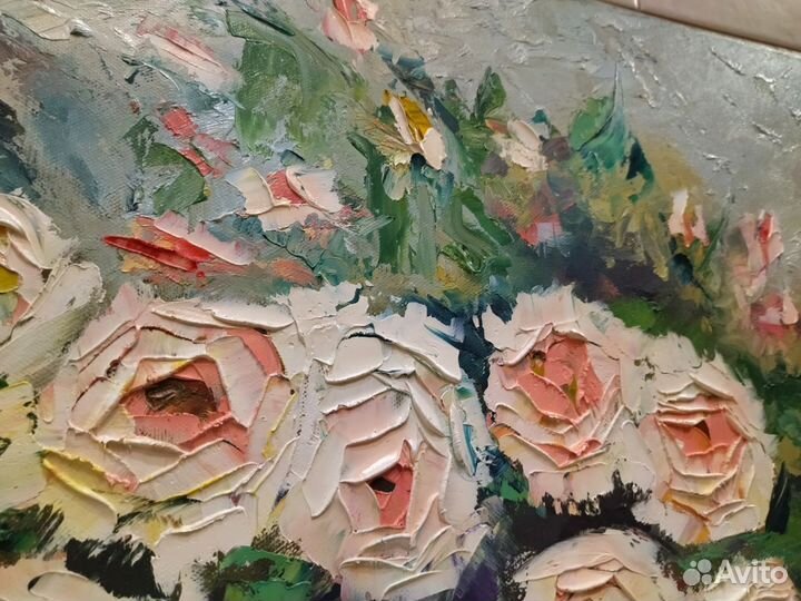 Картина маслом Майские розы холст