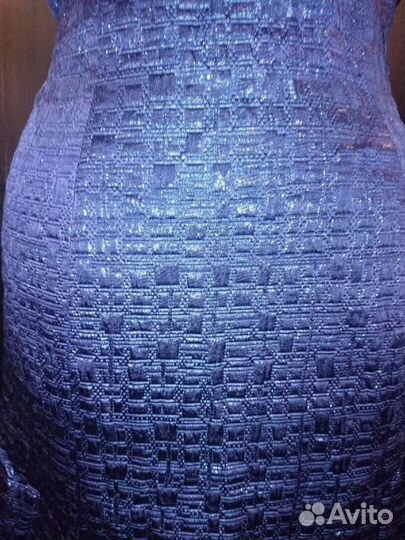 Синее коктейльное платье