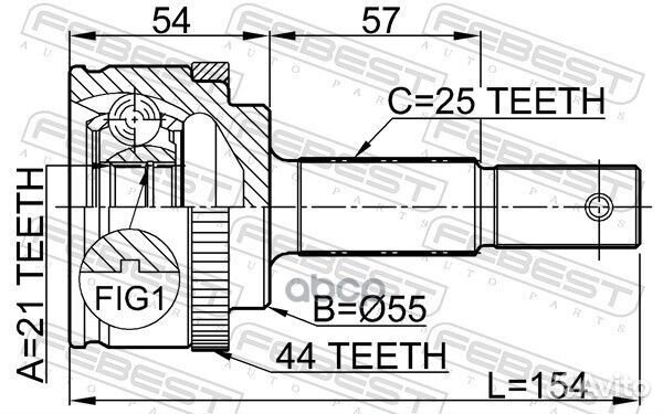 ШРУС наружный 21x55x25 (nissan almera N16 (UKP)