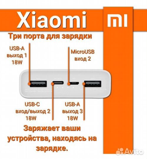 Повербанк Power Bank Xiaomi 20000 mAh