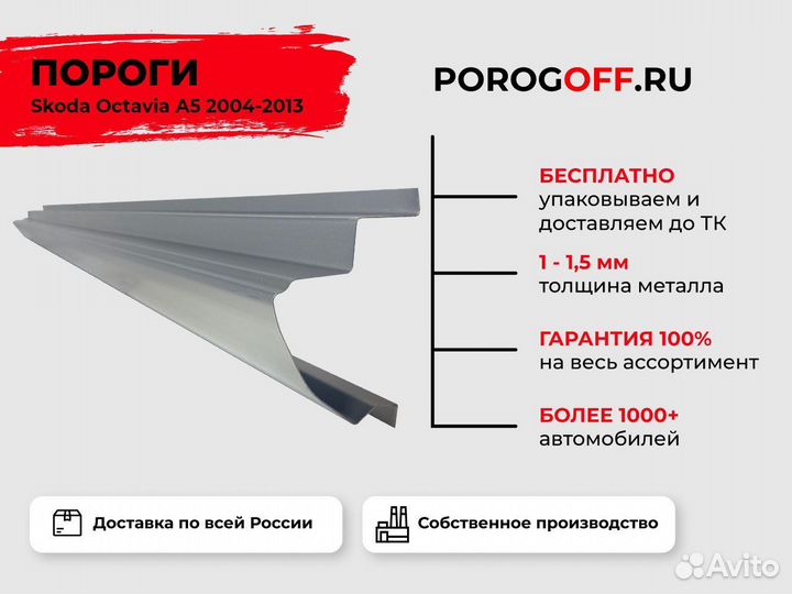 Ремонтные пороги Skoda Octavia А5 Лифтбек