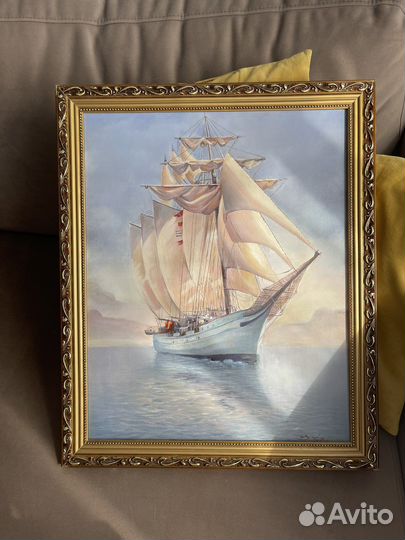Корабль картина в раме 40*50