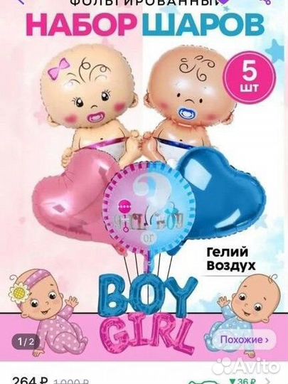 Набор шары фотозона для гендер пати