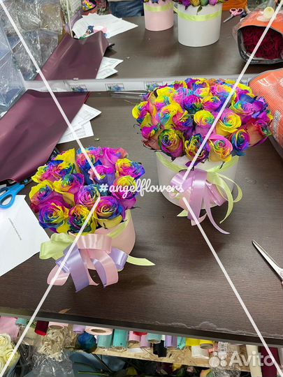 Радужные розы