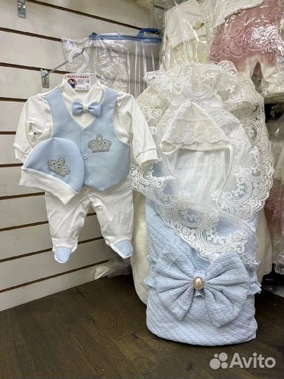 Конверт на выписку для мальчика набор зима