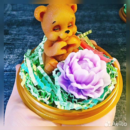 Мыло ручной работы (роза, мишка и др)