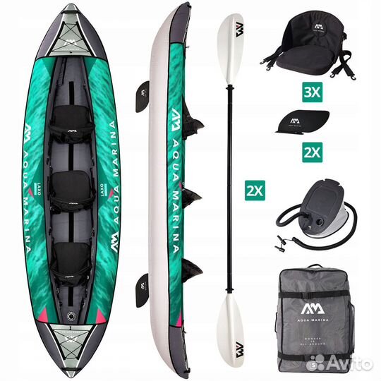 Каяк надувной трехместный Aqua Marina Laxo-380 S23