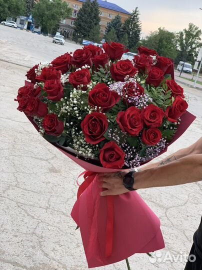 Цветы корзина 101 роза