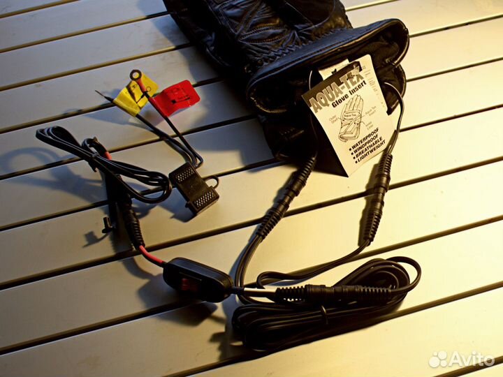 Кожанные мотоперчатки HD с подогревом