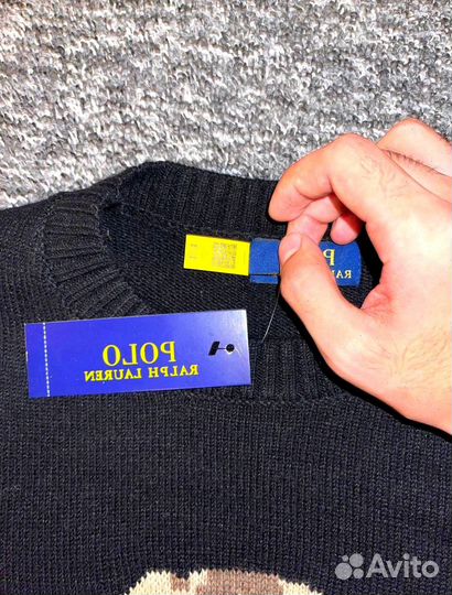 Ralph lauren свитер мужской с мишкой