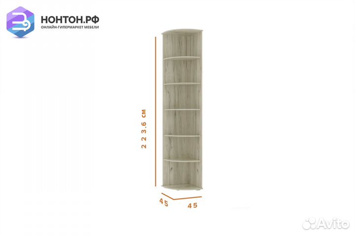 Угловое завершение Ева NEW дуб крафт белый