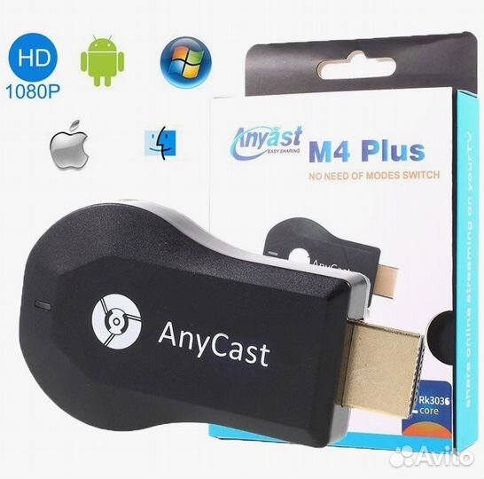 Медиаплеер AnyCast M9 Plus, hdmi адаптер для телев