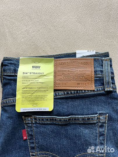 Новые джинсы Levis 514 W35