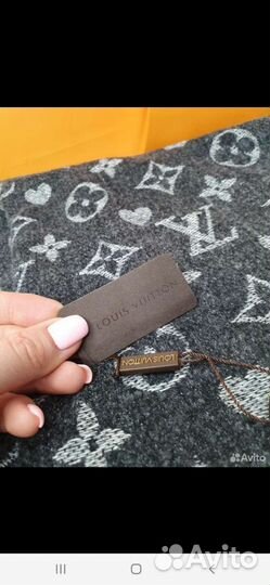 Шарф Louis Vuitton черно/серый