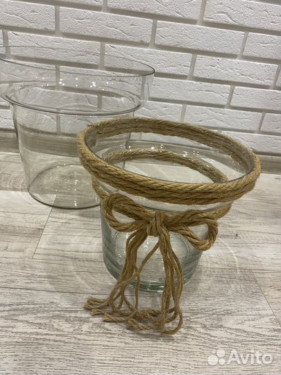 Горшок для цветов стекло прозрачный