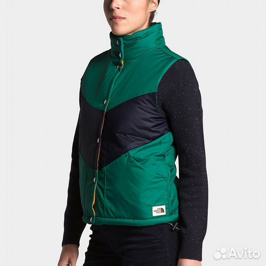 THE north face Vest Women's Greenish-Blue (L)(80)