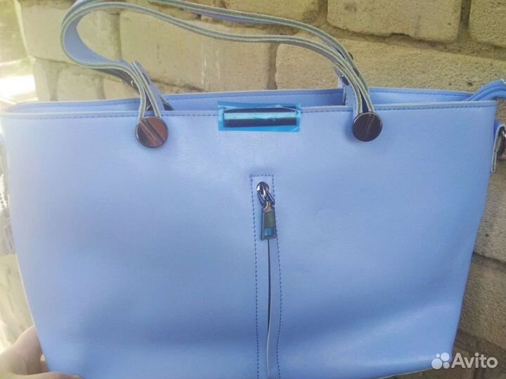 Новые кожаные сумки голубая и синяя