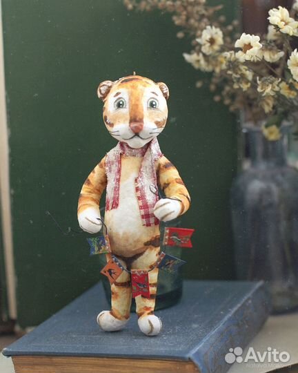 Елочная ватная игрушка Тигренок