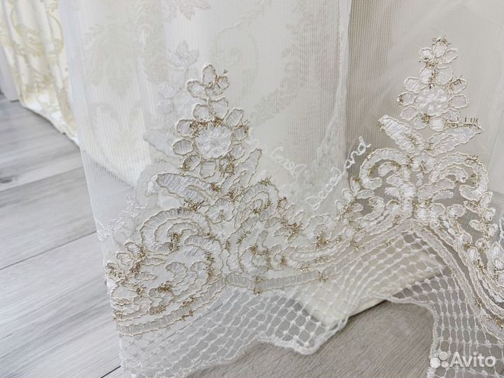 Шторы в молочно-пудровом цвете